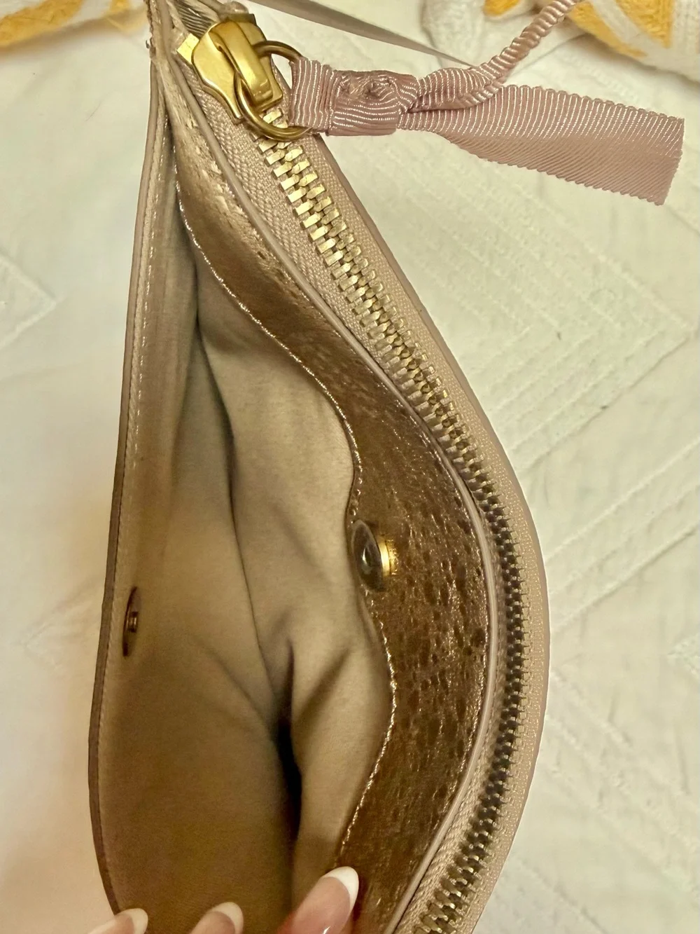 J. Crew Metallic Gold Crossbody Cardholder Bag